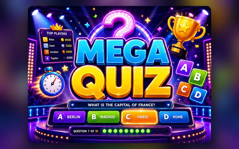 MegaQuiz — built with UGTK