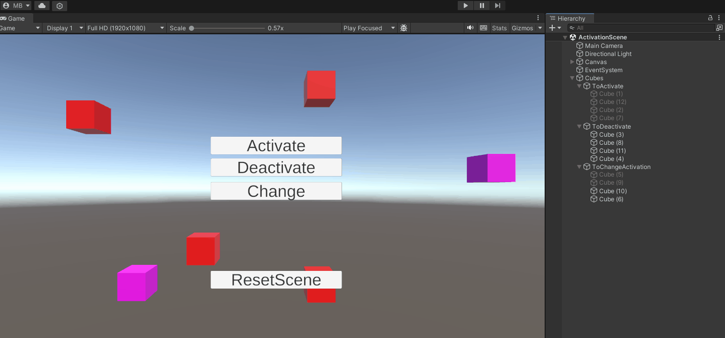 Activate objects example