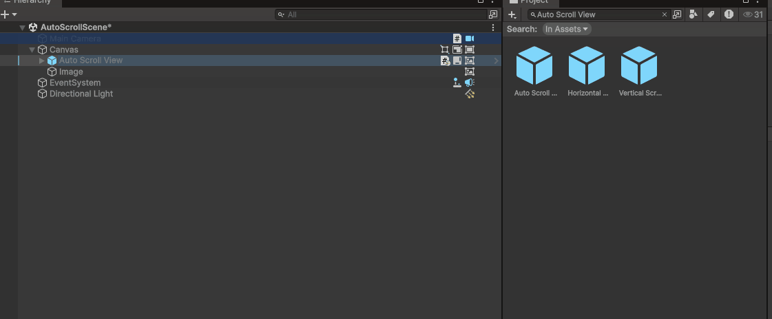 Add auto scroll view prefab