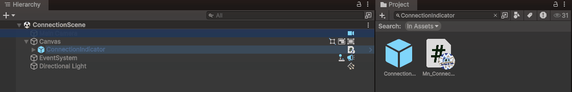 Add connection indicator prefab