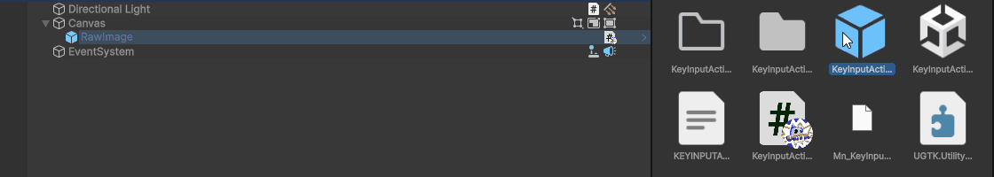 Add key input action prefab