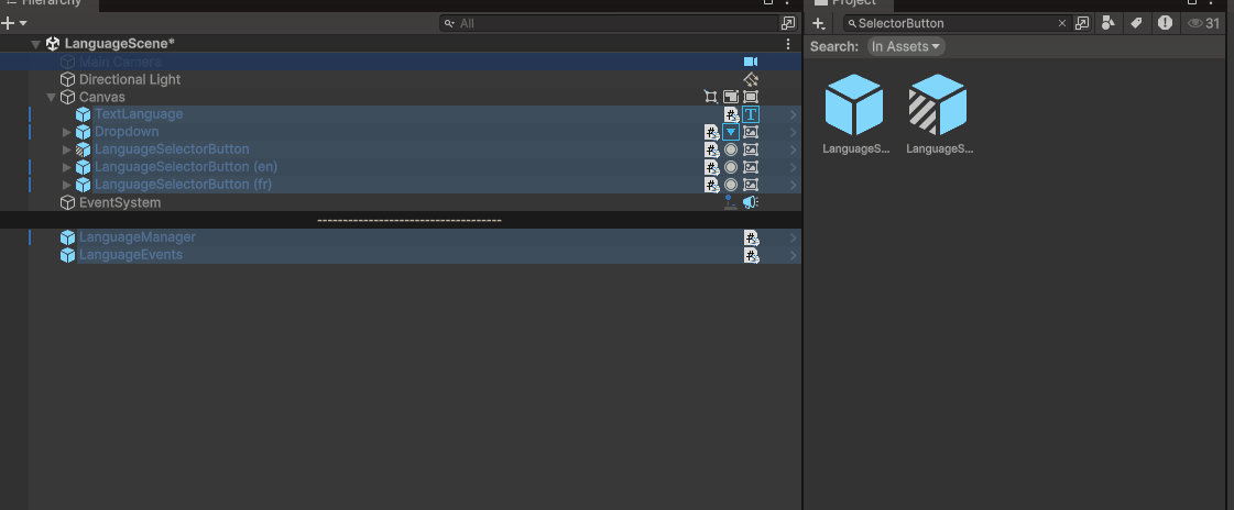 Add language selector button