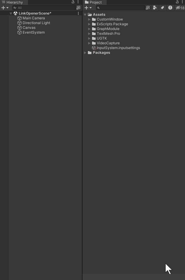 Add link opener prefab to scene