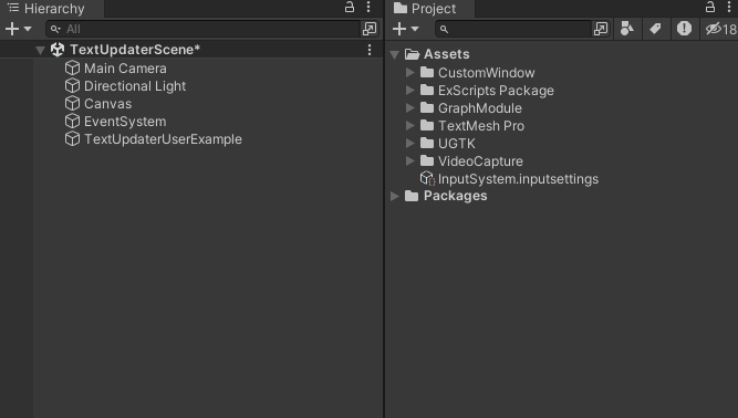 Add text updater to scene