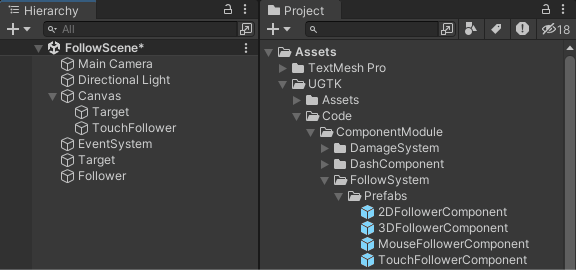 Add touch follower component