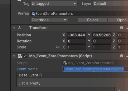 Change event name