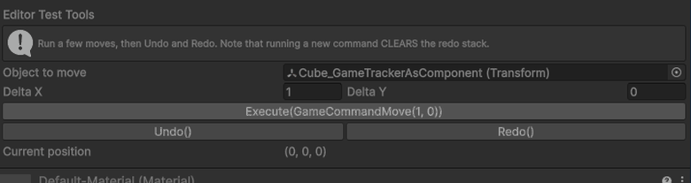 Three moves, two undos, a redo, and a new command clearing the redo stack
