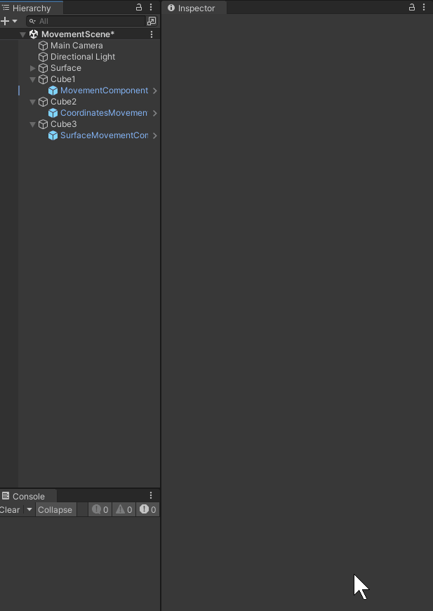 Configure coordinates movement component