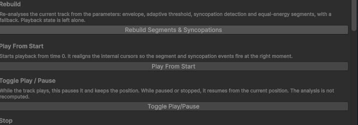 The Dynamic Controls block on the track segment player