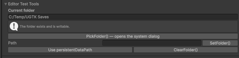 Setting the folder by path and watching the writability check