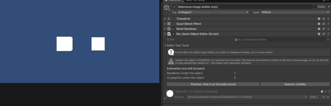 Previewing what the build sees, and restoring visibility