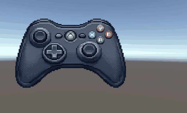 Invoking a joystick binding from the inspector lights the matching label on the controller