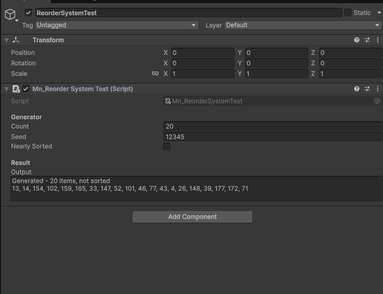 Comparing the four algorithms from the Inspector