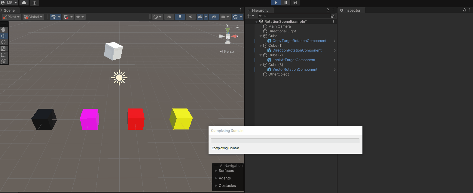 Rotation components test scene