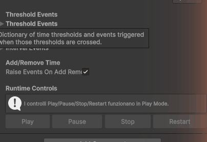 Set threshold and interval events