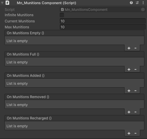 Setup munitions component