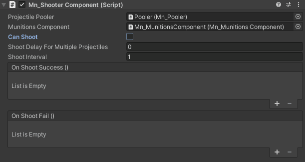 Setup shooter component