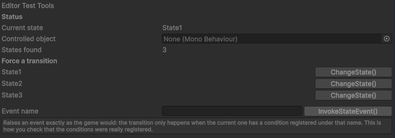 Forcing each state from the inspector and watching Current state follow