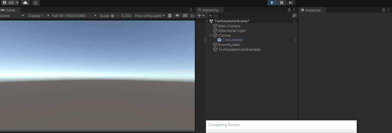 Text updater test scene