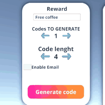 Filling in the reward and raising the code length on the generator screen